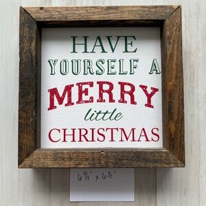 Rustic Christmas Wall Art with Red and Green Text